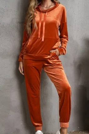 Velour Sweatpants & Sweatshirt Lounge Sets