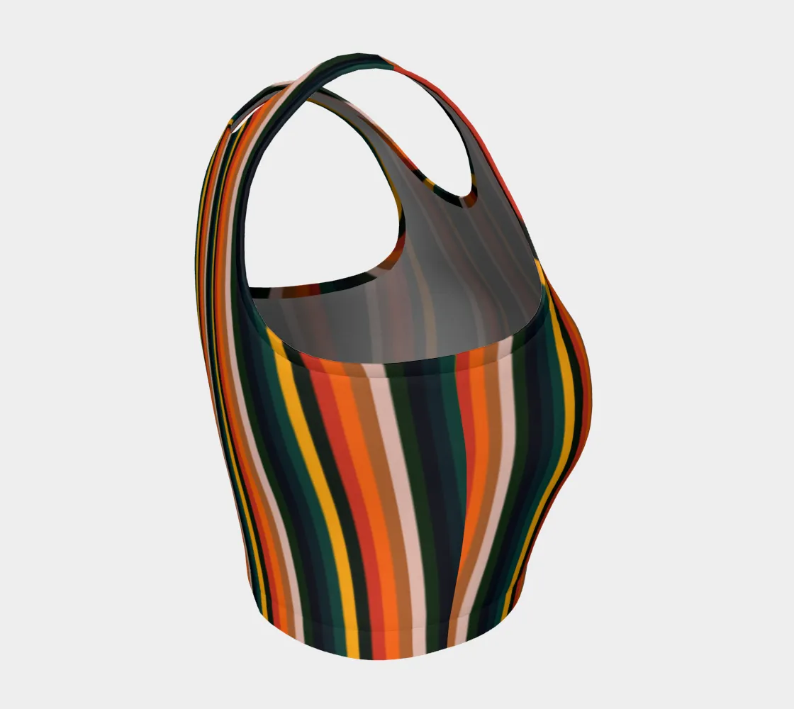 Vintage Striped Athletic Crop Top