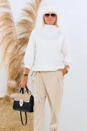 Weiches Shirt mit Turtleneck, ecru