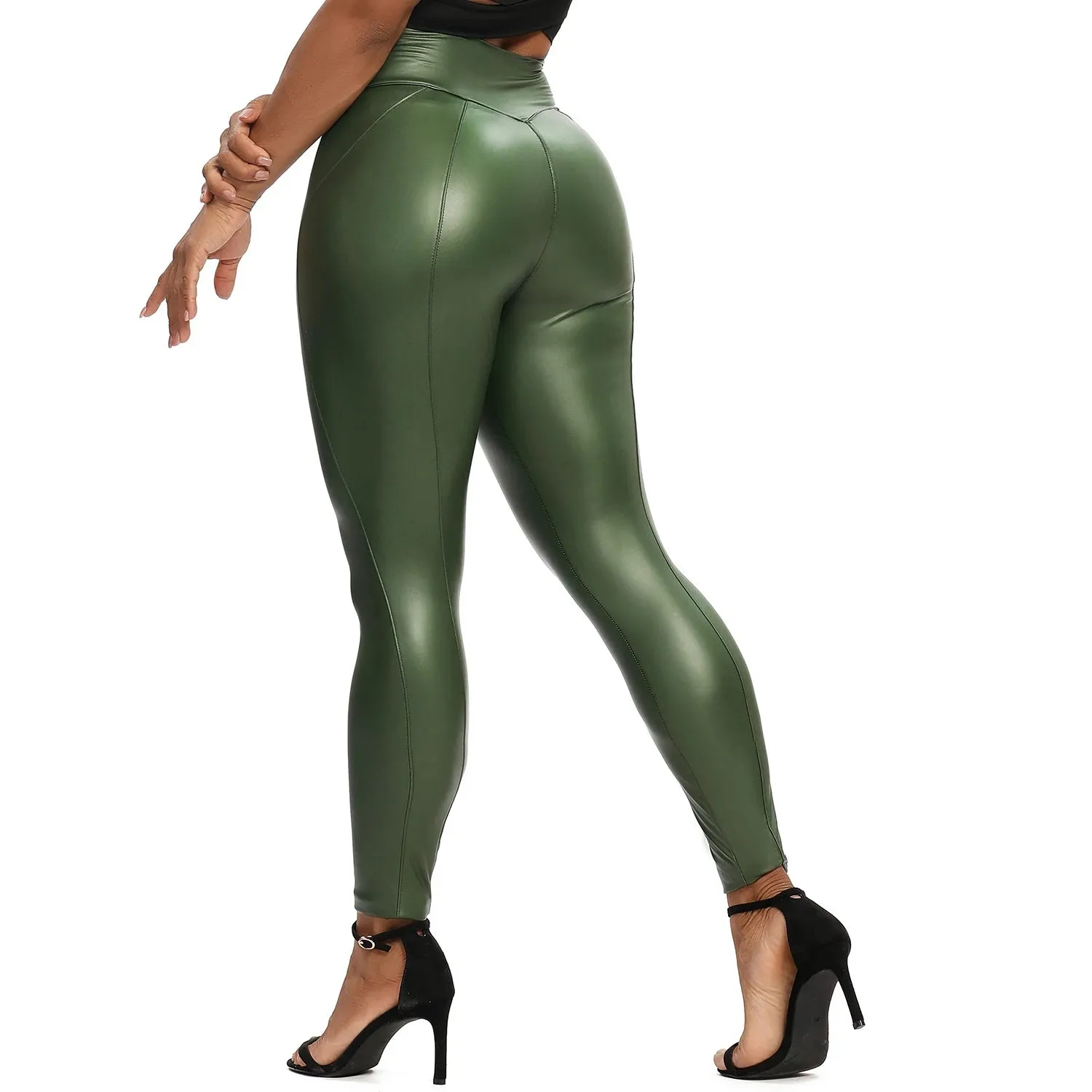 Women Stretch Slim Sport Leather Legging