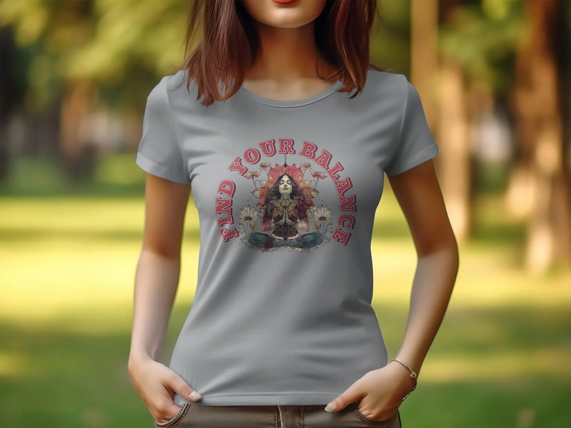 Women Yoga Design T Shirt Zen Tee, Find Your Balance Graphic Tee, Yoga Meditation Top,Womens Inspirational Zen Shirt, Zen Yoga Tee #3
