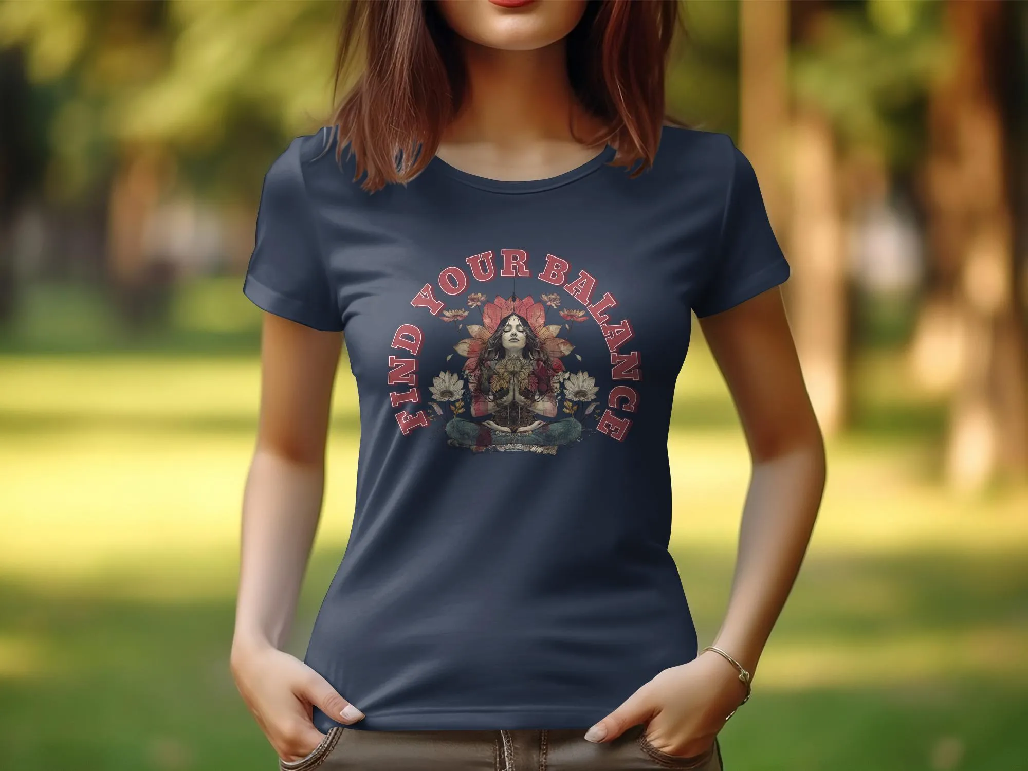 Women Yoga Design T Shirt Zen Tee, Find Your Balance Graphic Tee, Yoga Meditation Top,Womens Inspirational Zen Shirt, Zen Yoga Tee #3