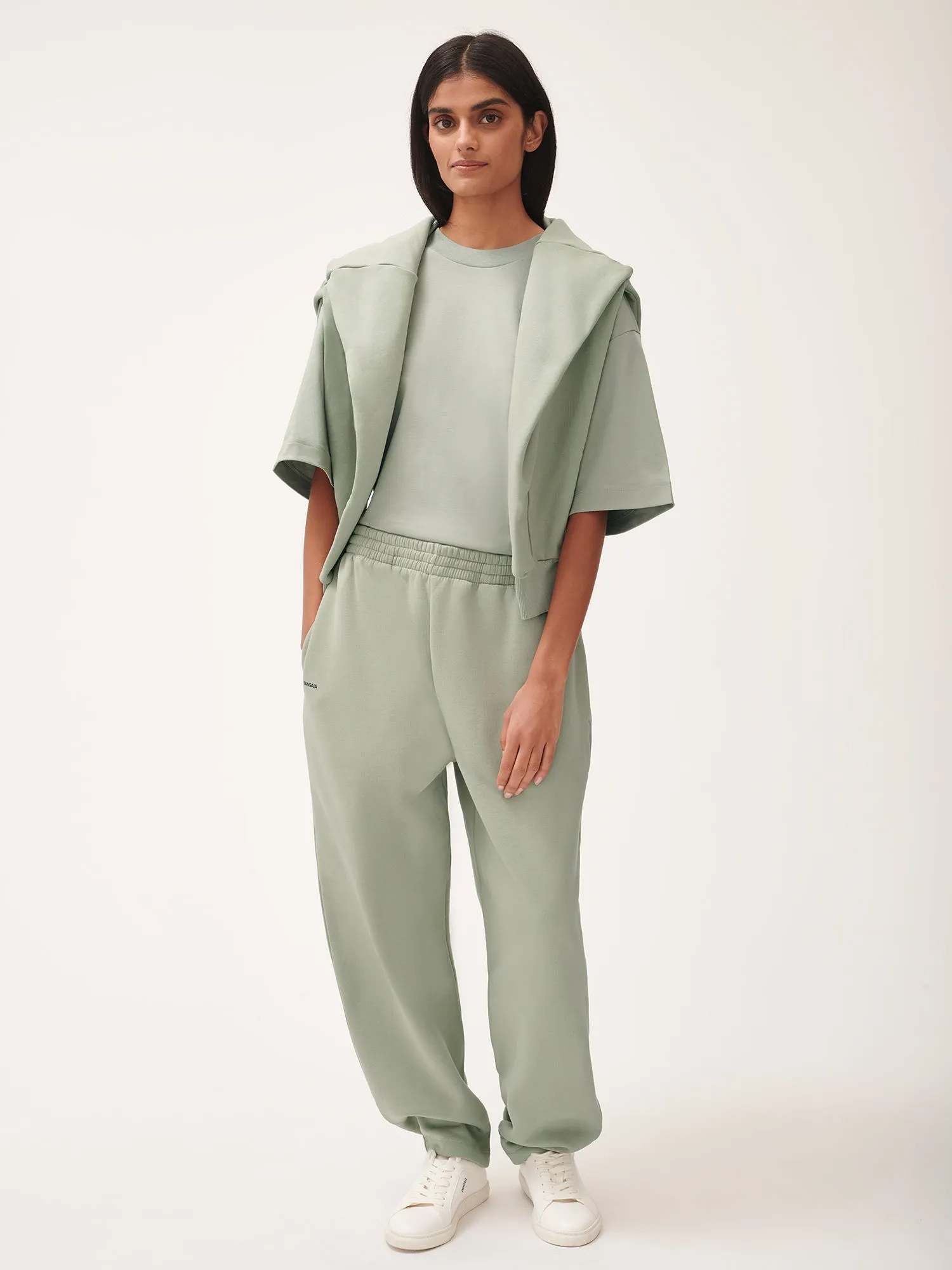 Womens DNA Barrel-Leg Track Pants—moss green