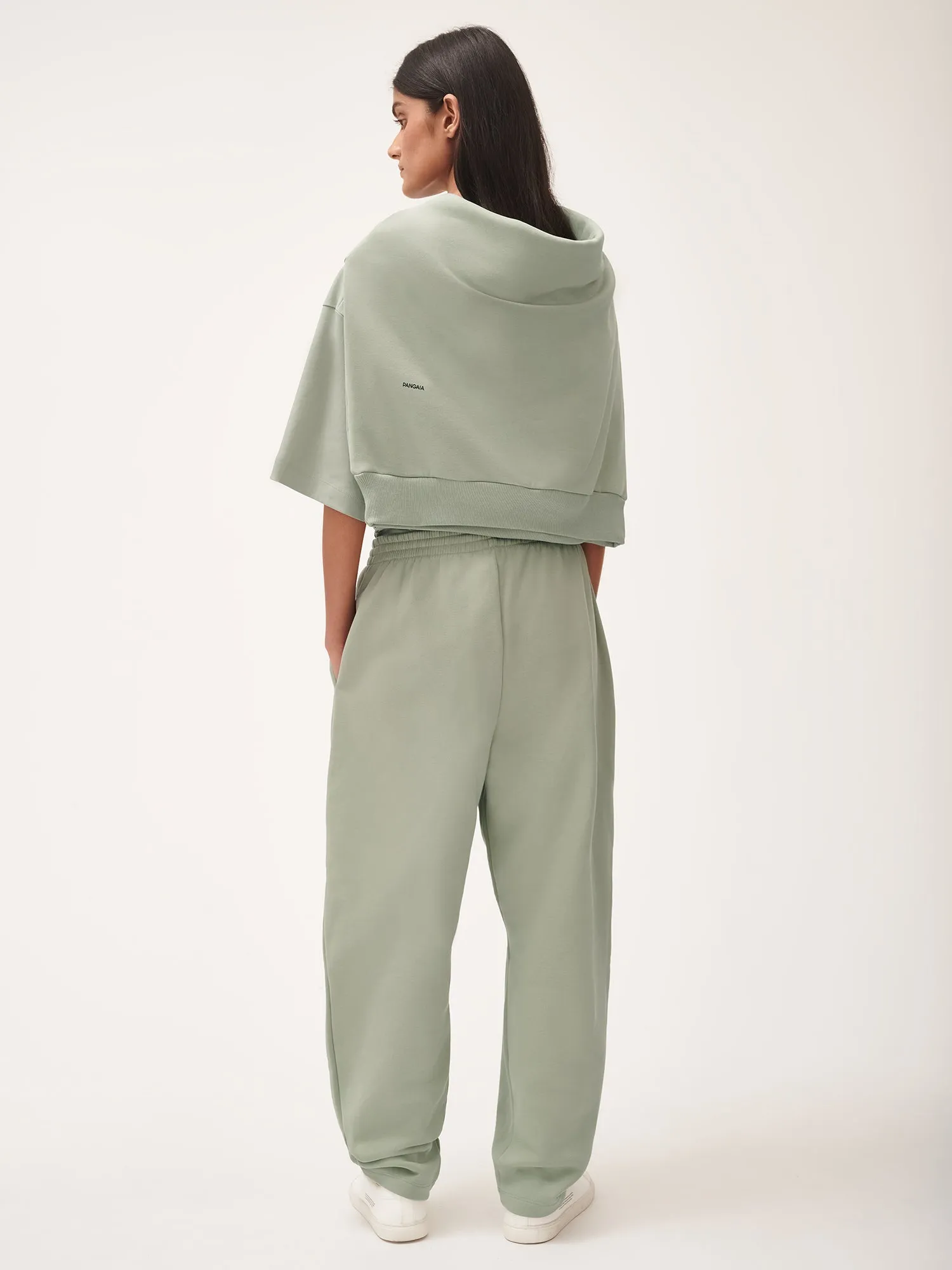 Womens DNA Barrel-Leg Track Pants—moss green