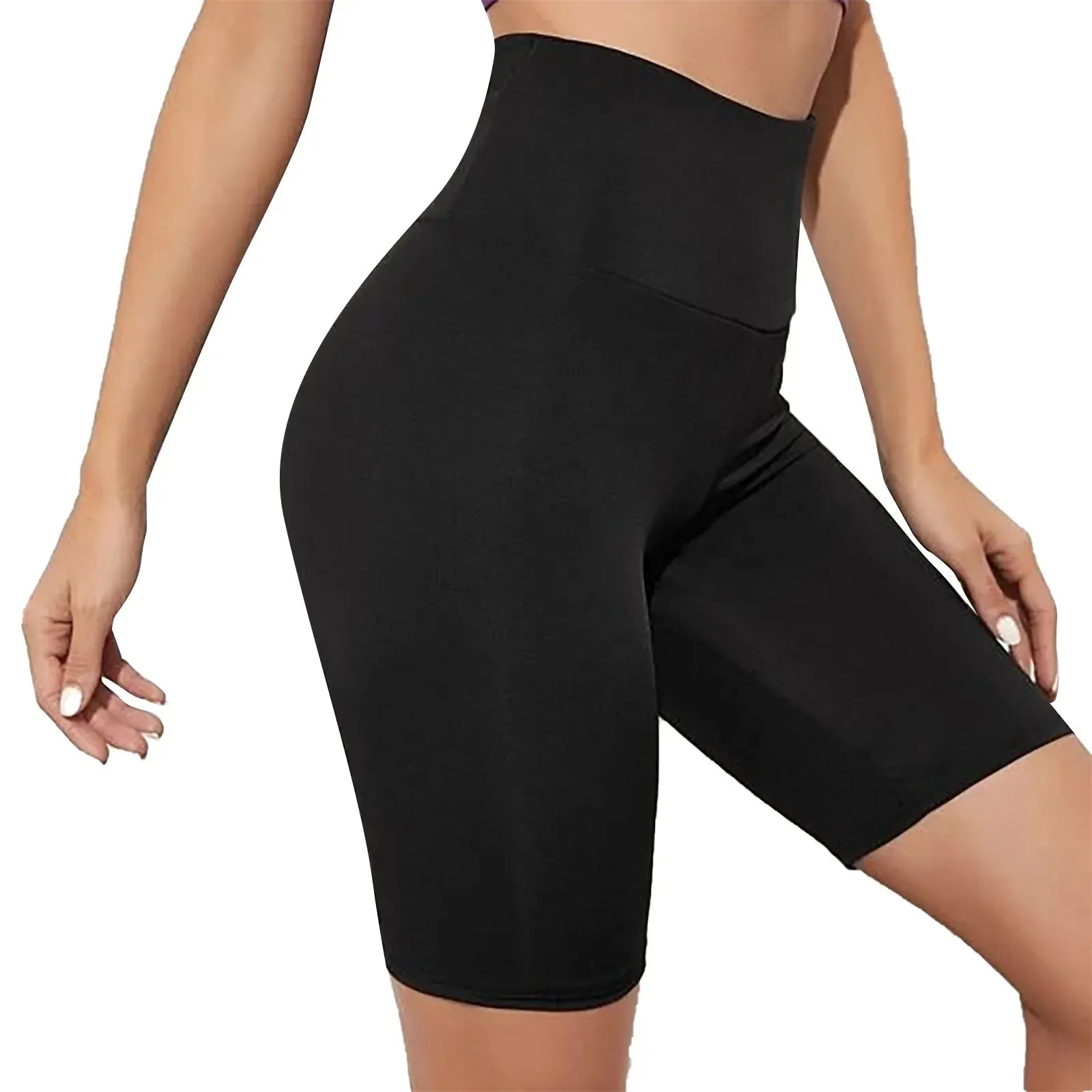 Women's Solid Color Hip Lift Short Pants for Yoga Fitness