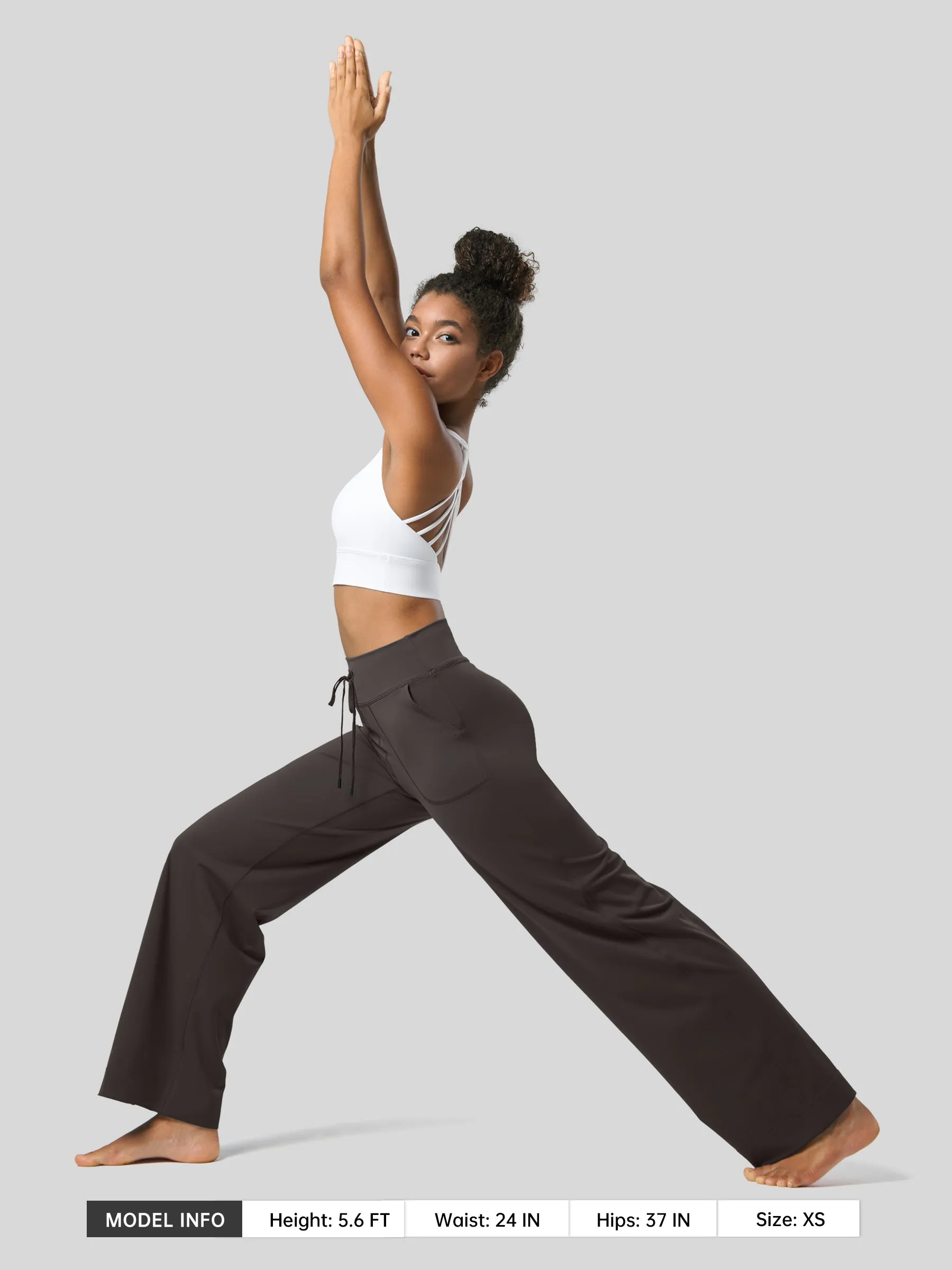 Women's Wide Leg Drawstring Yoga Pants 29 Inch