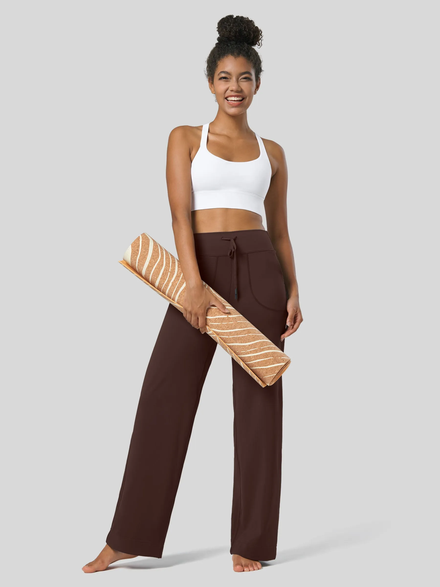 Women's Wide Leg Drawstring Yoga Pants 29 Inch