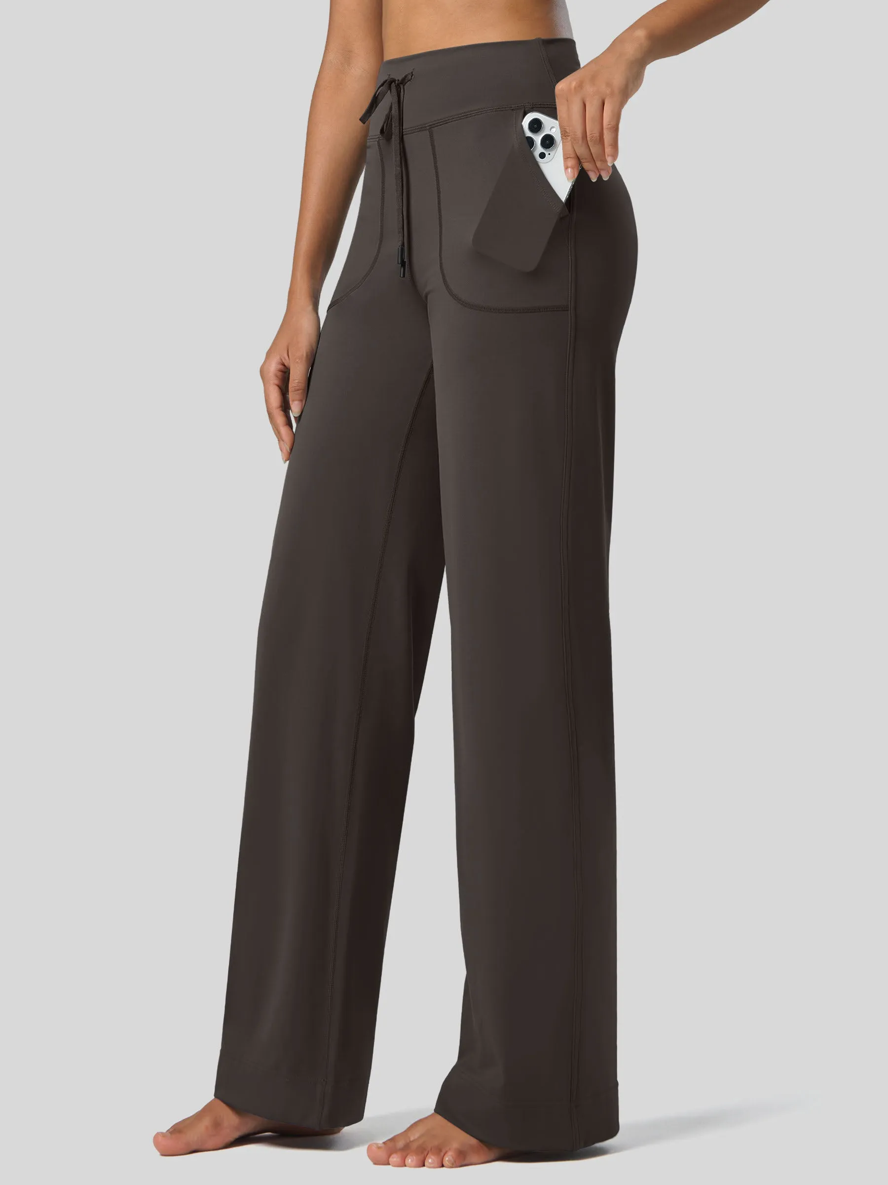 Women's Wide Leg Drawstring Yoga Pants 29 Inch
