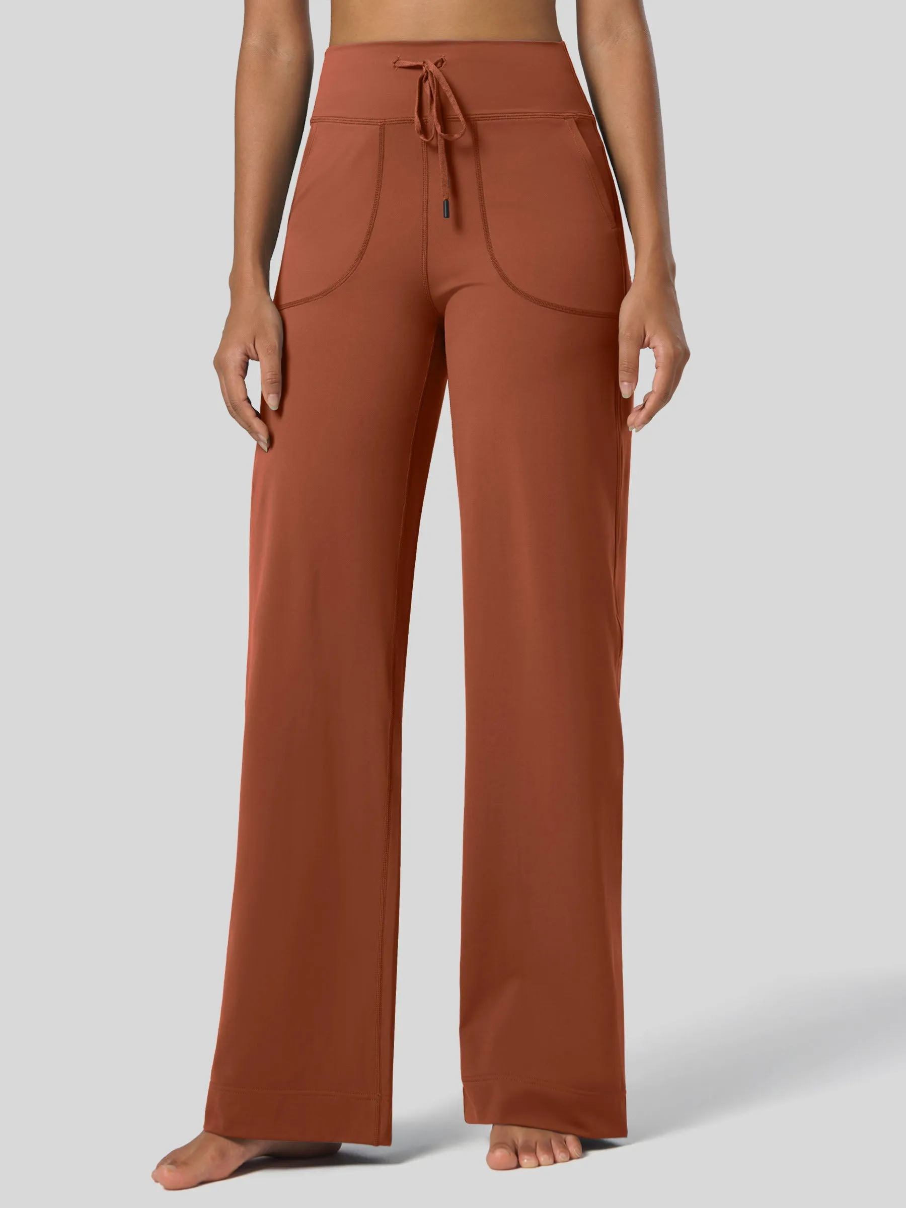 Women's Wide Leg Drawstring Yoga Pants 29 Inch
