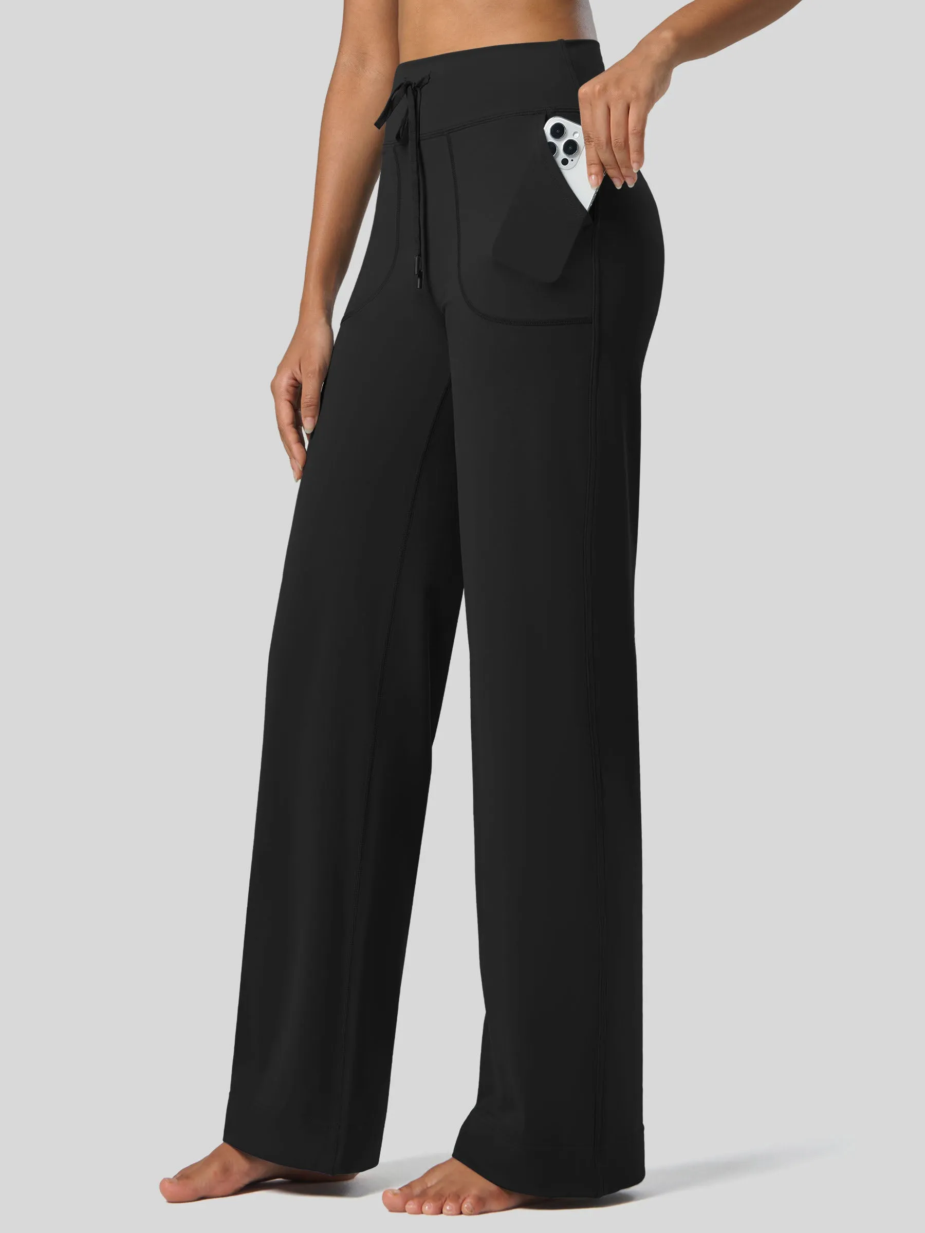 Women's Wide Leg Drawstring Yoga Pants 29 Inch