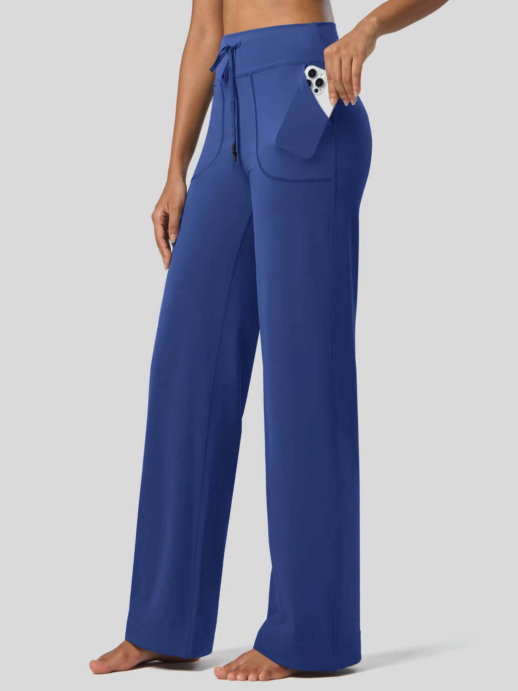 Women's Wide Leg Drawstring Yoga Pants 29 Inch