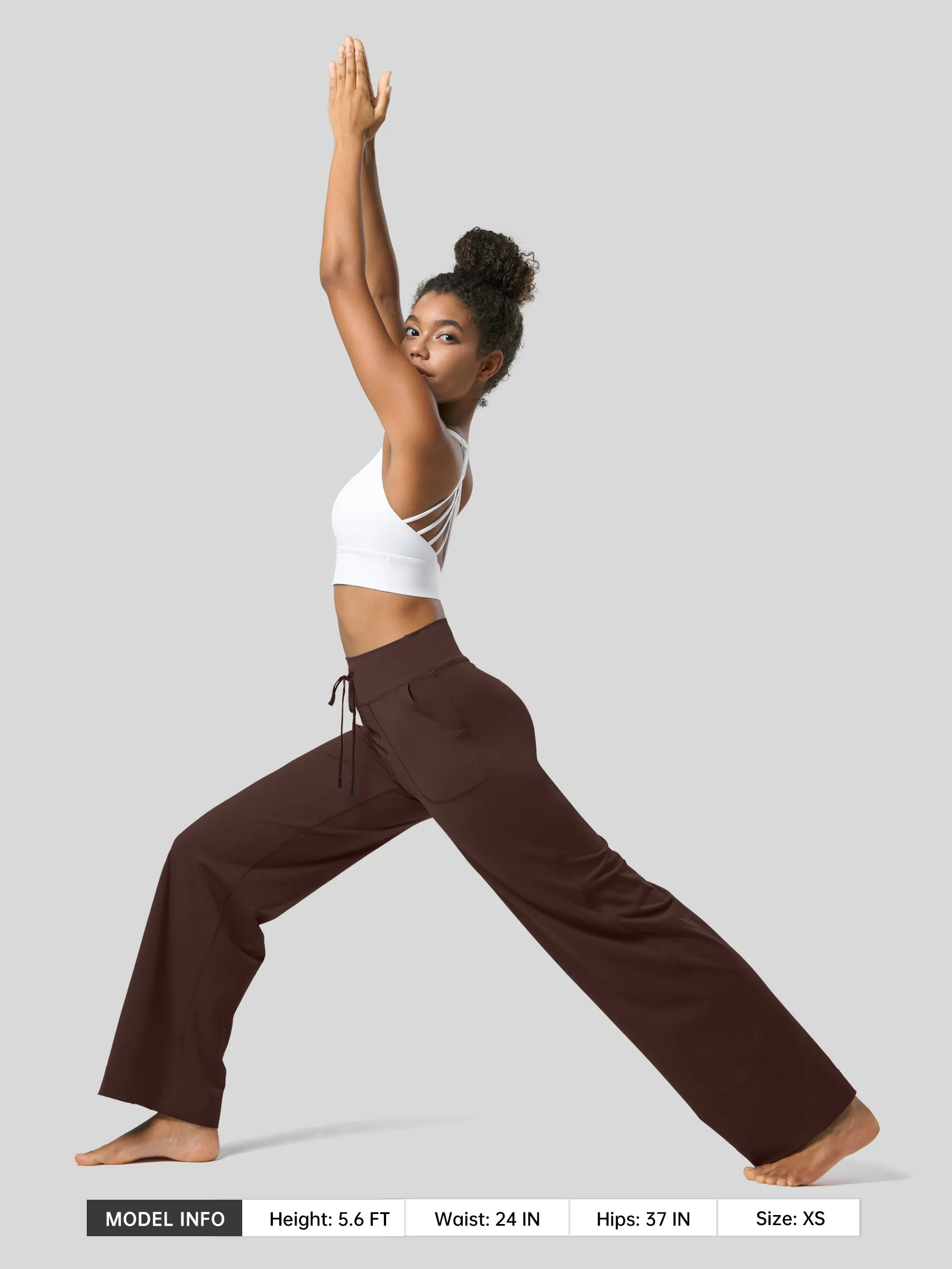 Women's Wide Leg Drawstring Yoga Pants 29 Inch