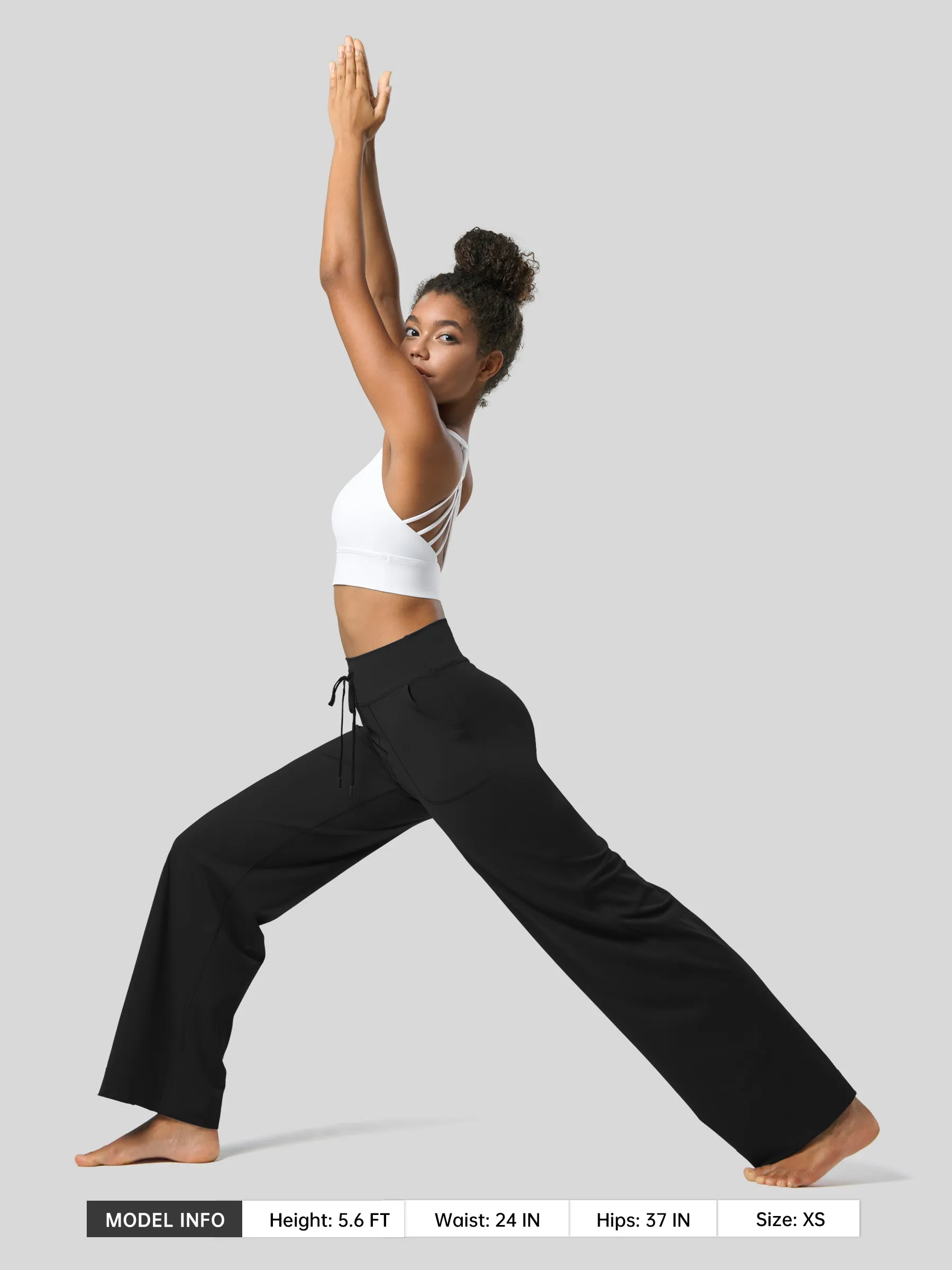 Women's Wide Leg Drawstring Yoga Pants 29 Inch