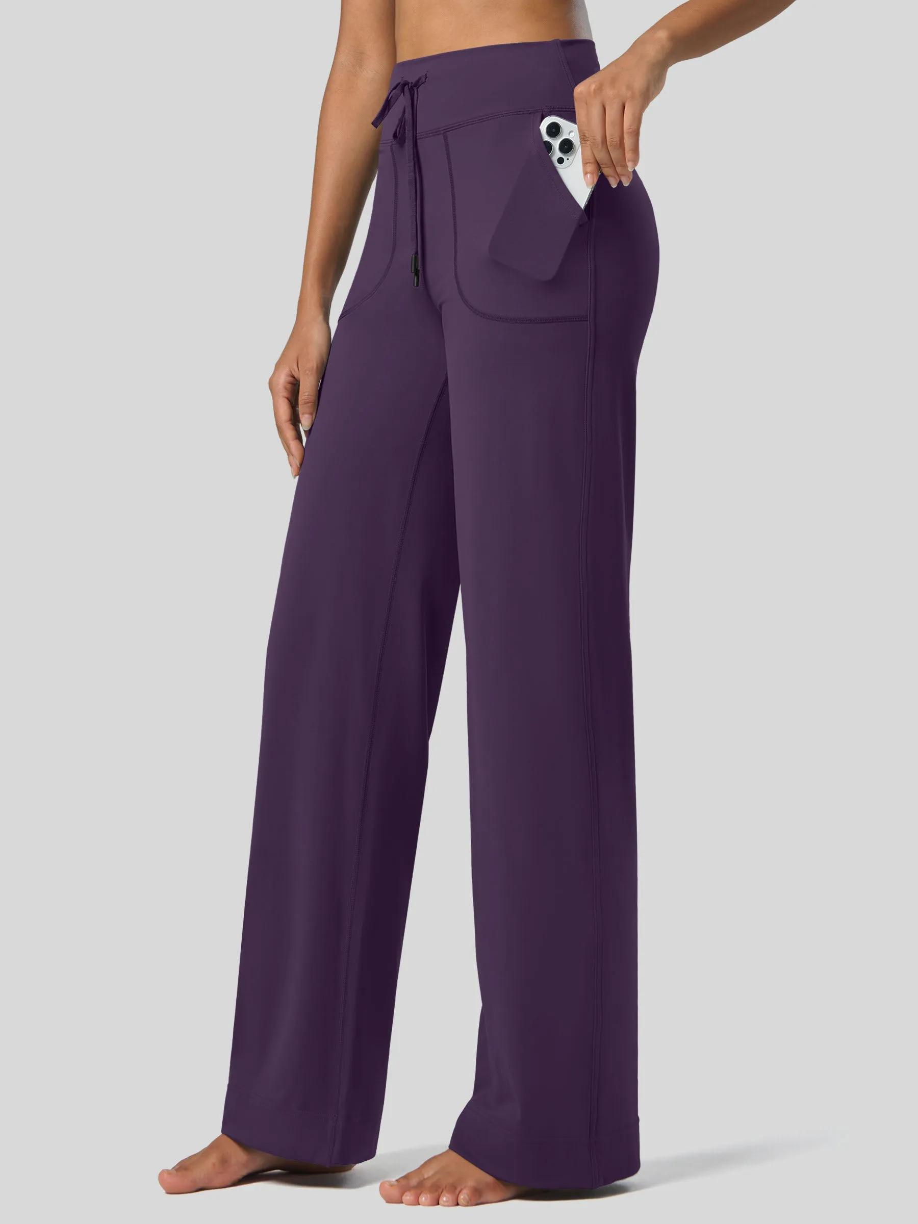 Women's Wide Leg Drawstring Yoga Pants 29 Inch