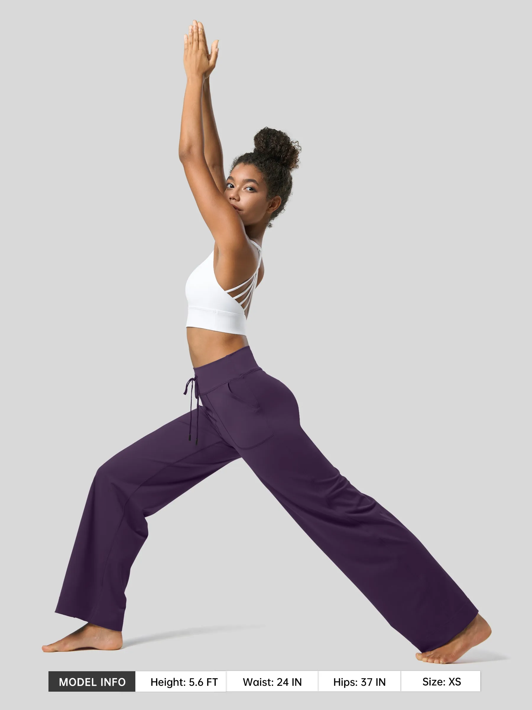 Women's Wide Leg Drawstring Yoga Pants 29 Inch