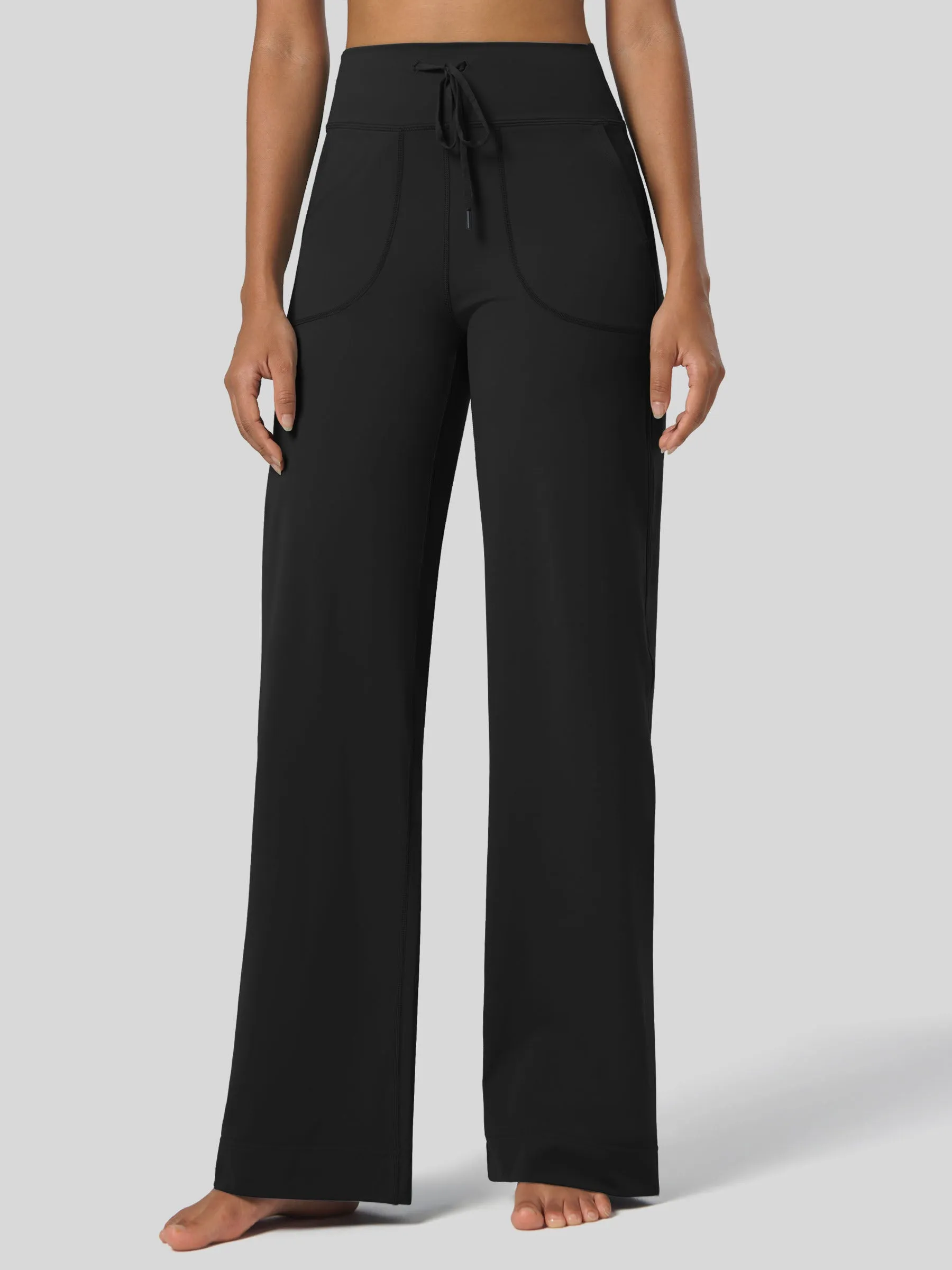 Women's Wide Leg Drawstring Yoga Pants 29 Inch