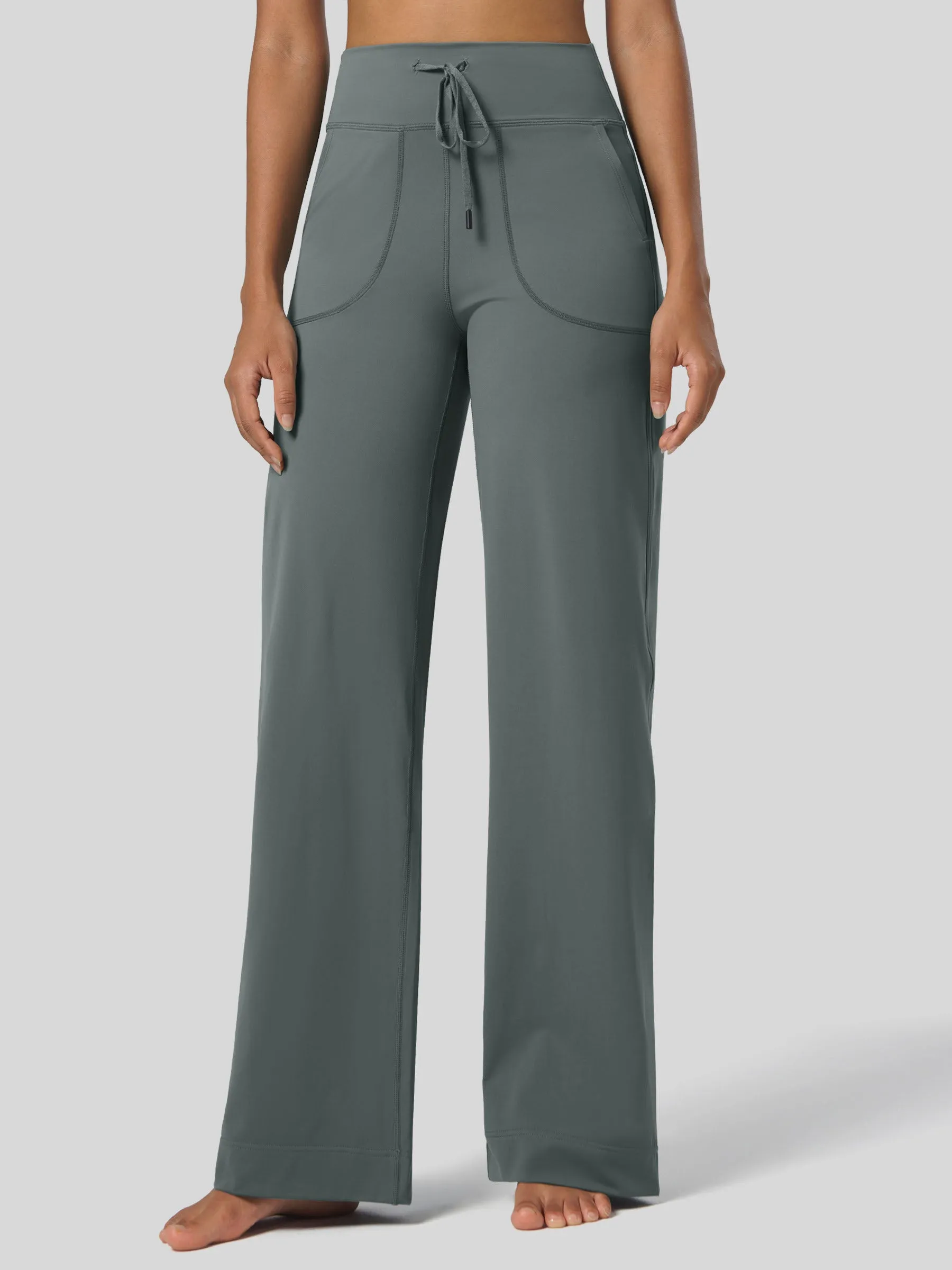 Women's Wide Leg Drawstring Yoga Pants 29 Inch