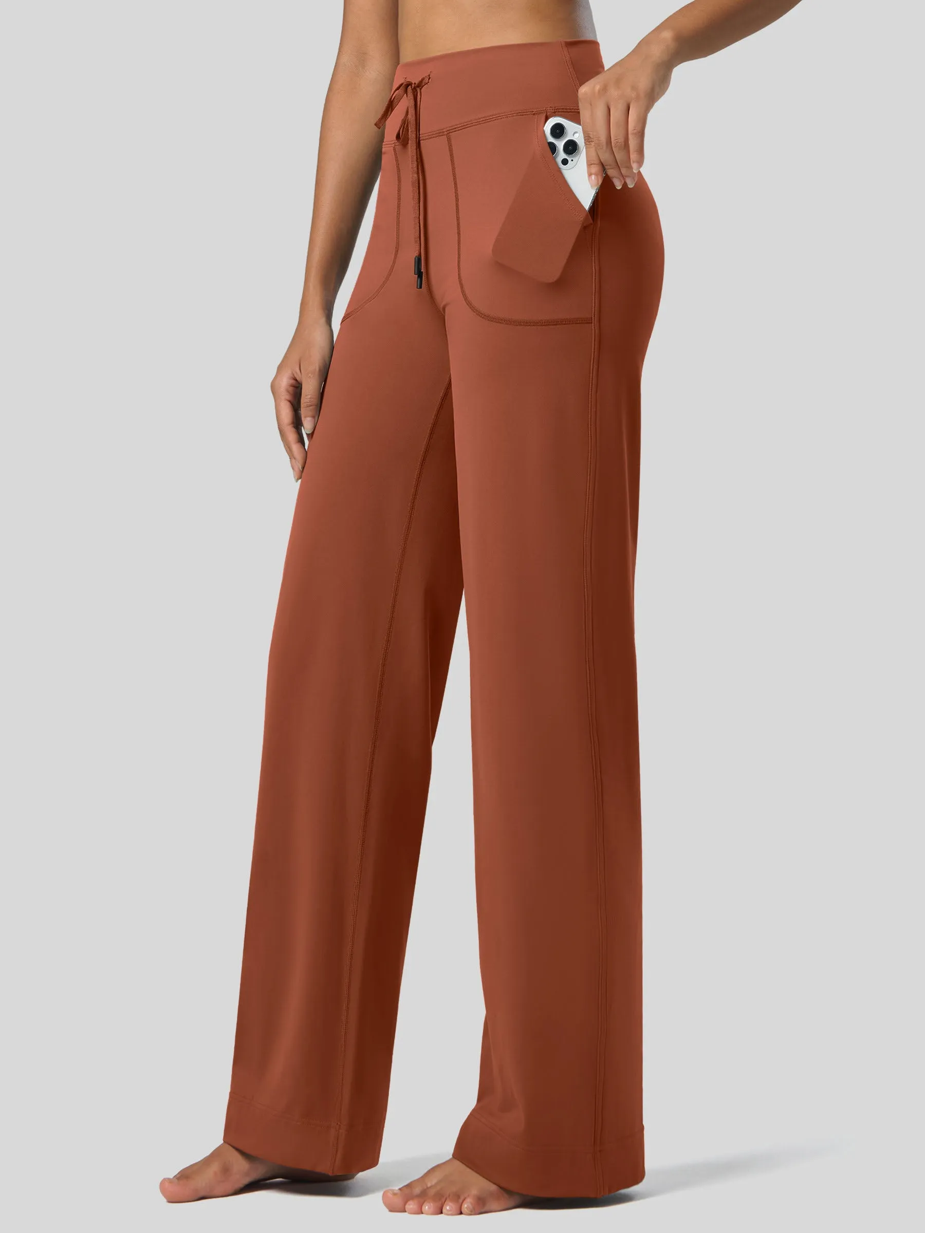 Women's Wide Leg Drawstring Yoga Pants 29 Inch