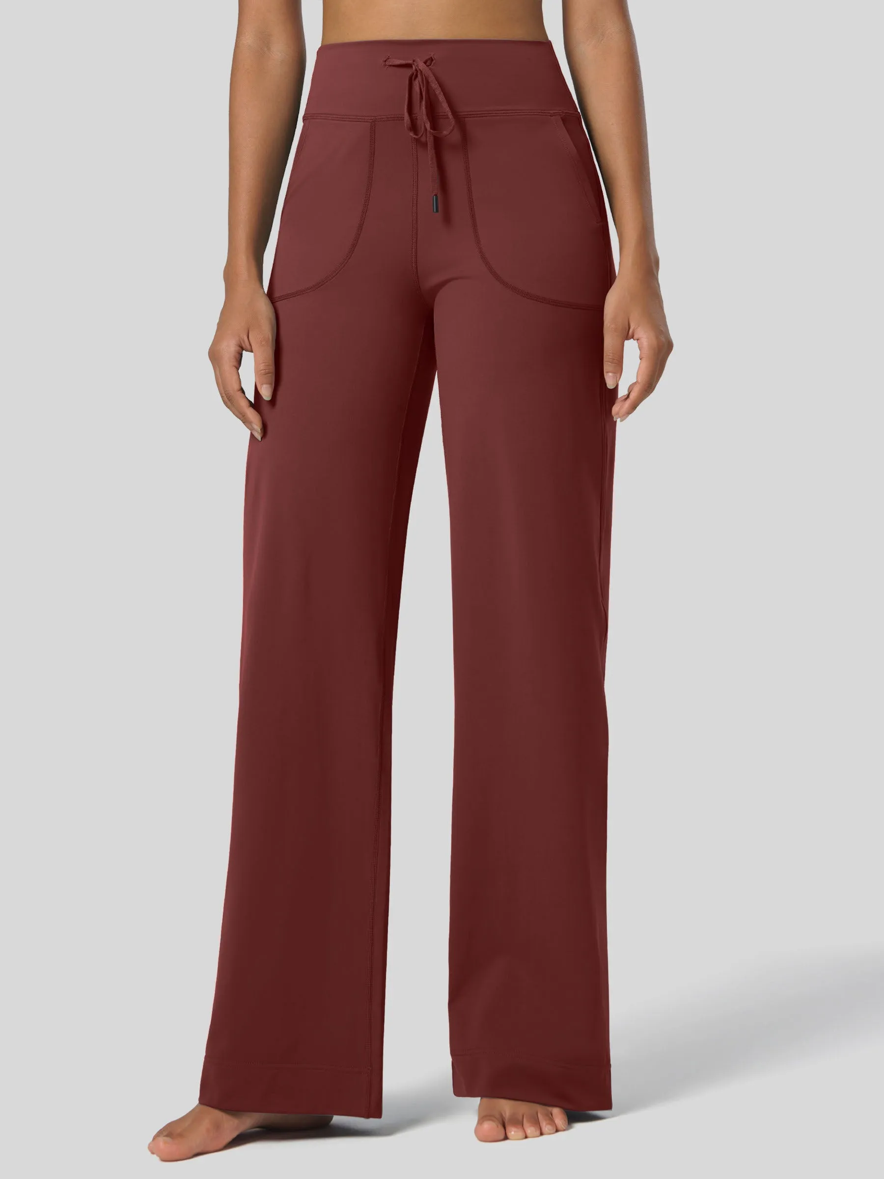 Women's Wide Leg Drawstring Yoga Pants 29 Inch