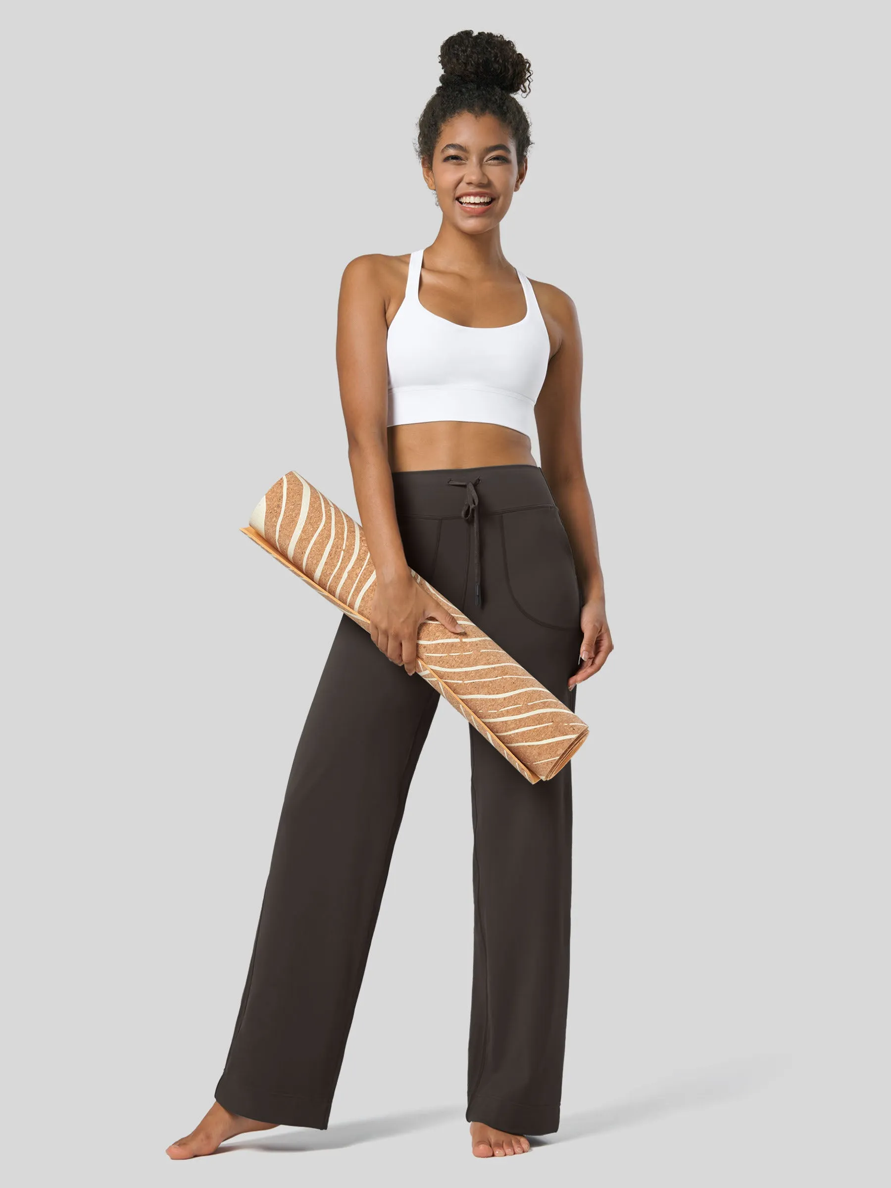 Women's Wide Leg Drawstring Yoga Pants 29 Inch