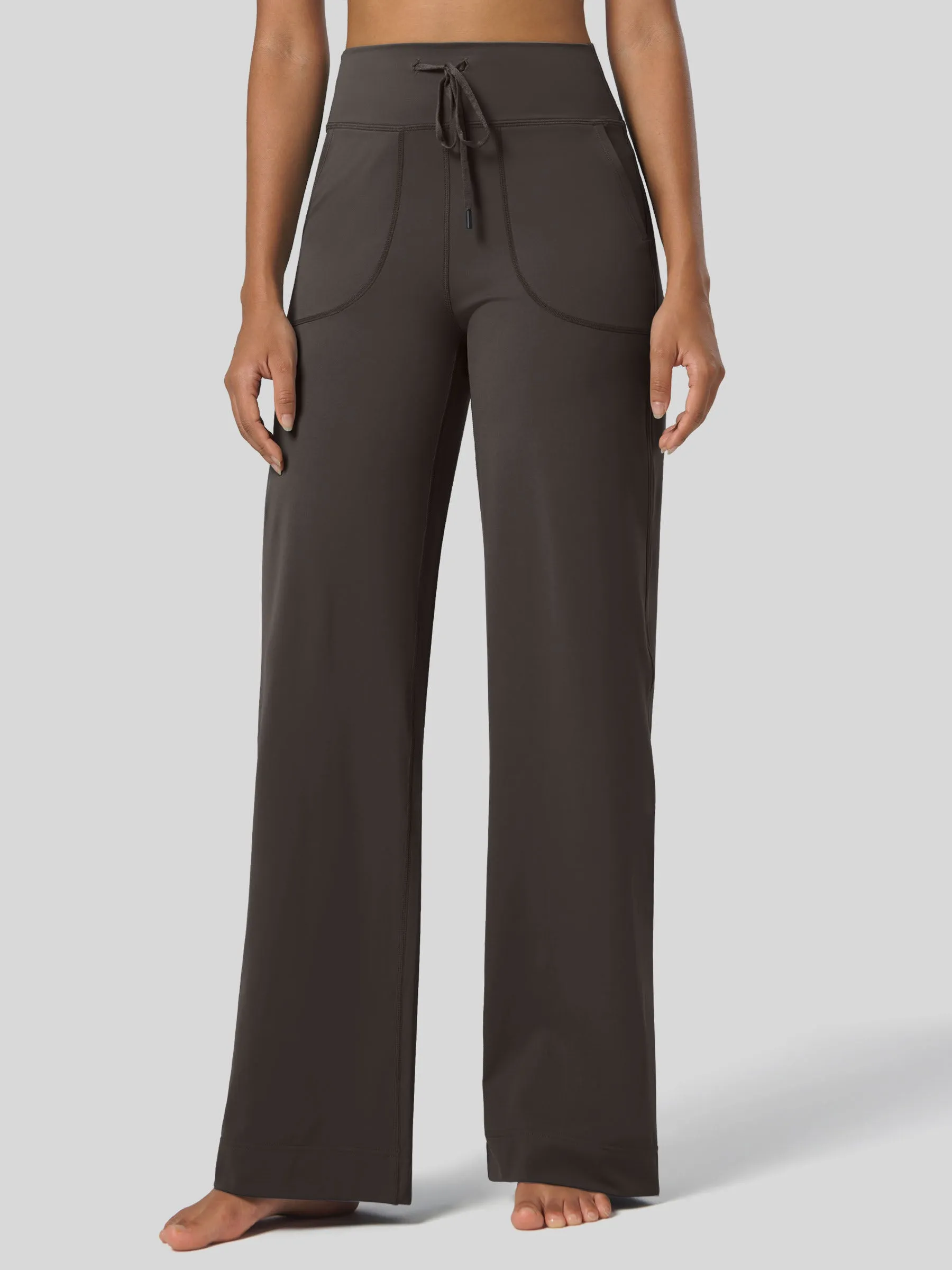 Women's Wide Leg Drawstring Yoga Pants 29 Inch