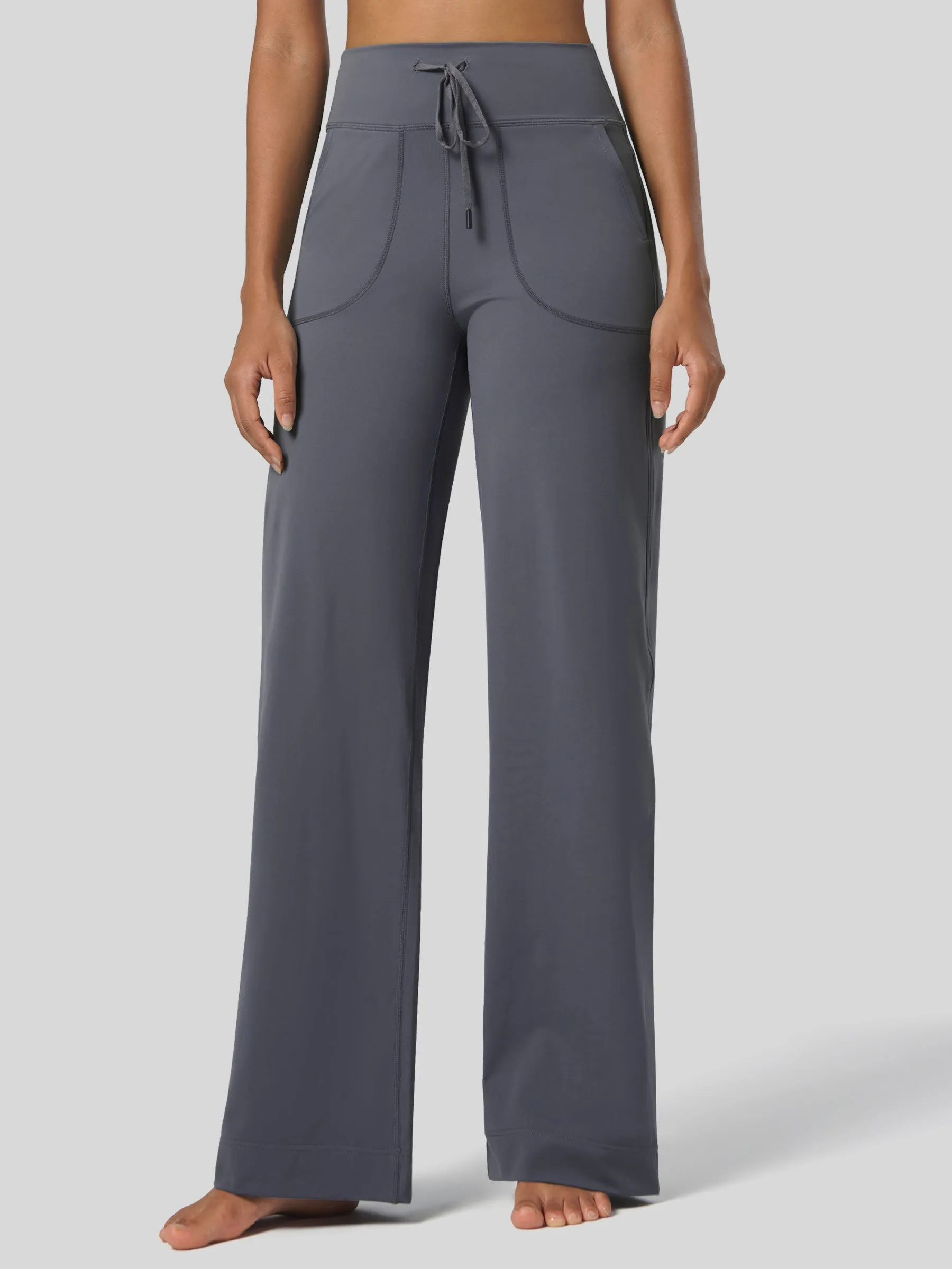Women's Wide Leg Drawstring Yoga Pants 29 Inch