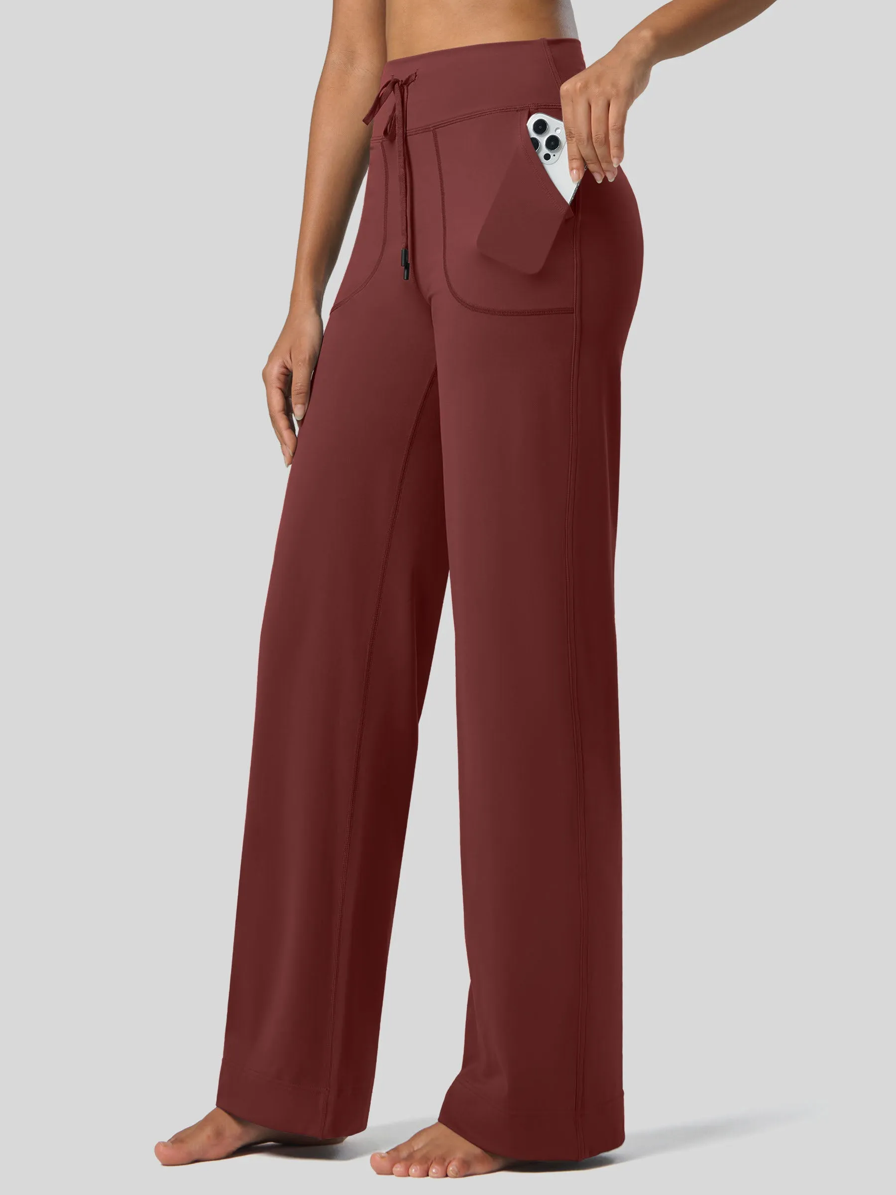 Women's Wide Leg Drawstring Yoga Pants 29 Inch