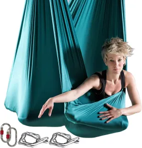 Yoga Hammock Kit for Fitness Anti Gravity Fabrics with Low Stretch Nylon Fabric & Included Hardware for Aerial Dance