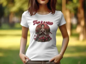 Yoga is a Mirror Tee, Yoga Design T-Shirt, Zen Tee,Womens Yoga Top, Meditative Practice Shirt, Spiritual Clothing, Casual Yoga Wear #22