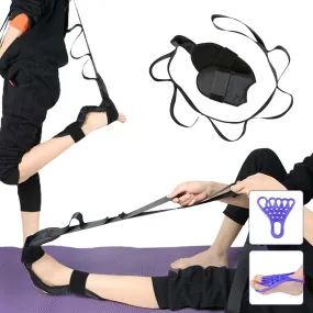 Yoga Stretch Strap Improves Strength and Relief to Heel Spurs, Calf, Thigh and Hip(Bulk 3 Sets)