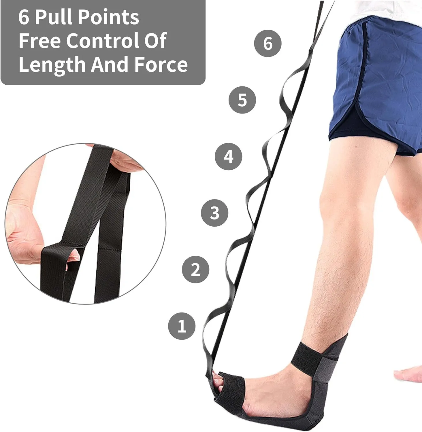 Yoga Stretch Strap Improves Strength and Relief to Heel Spurs, Calf, Thigh and Hip(Bulk 3 Sets)