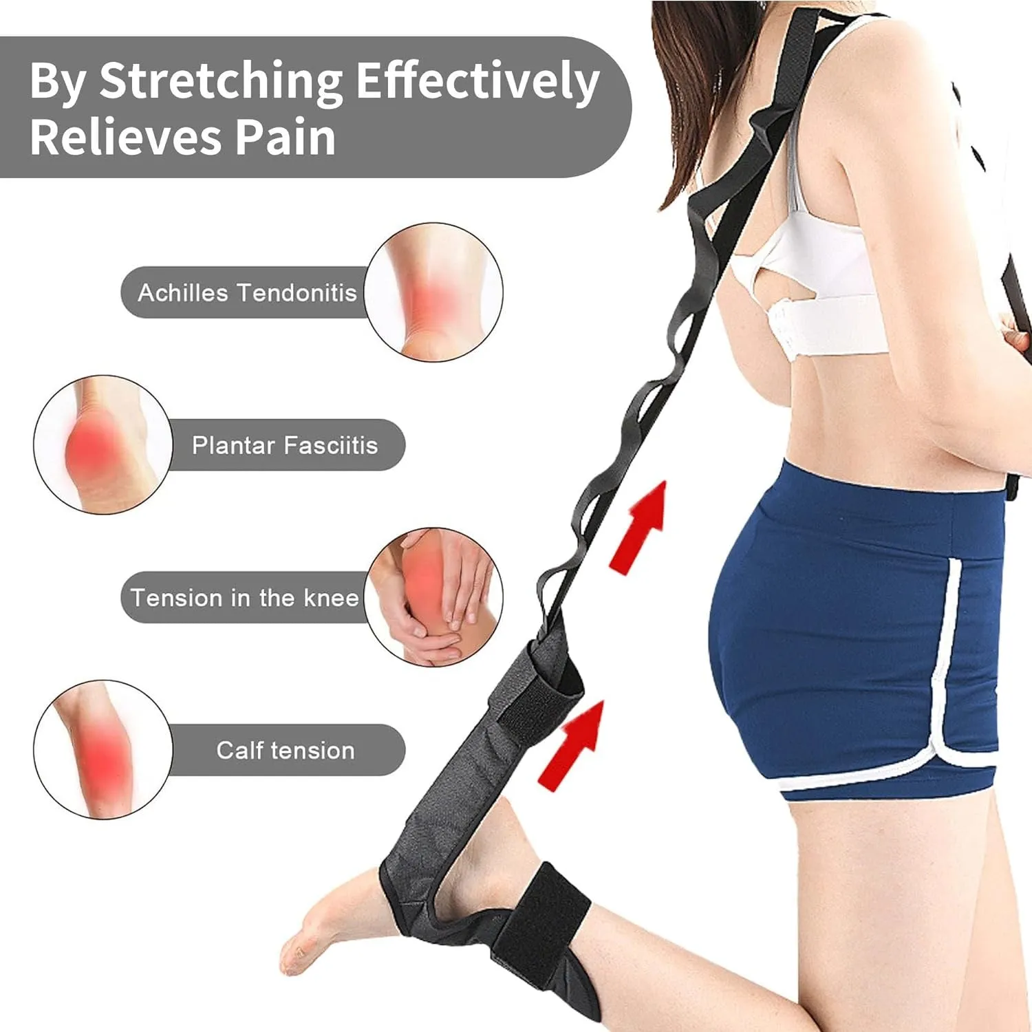 Yoga Stretch Strap Improves Strength and Relief to Heel Spurs, Calf, Thigh and Hip(Bulk 3 Sets)