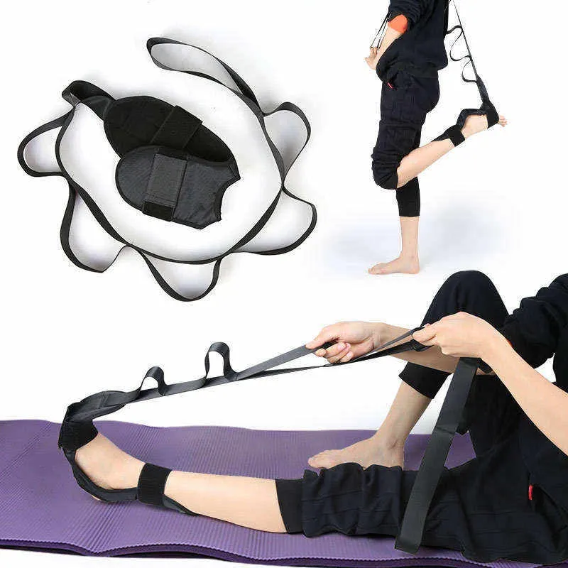 Yoga Stretch Strap Improves Strength and Relief to Heel Spurs, Calf, Thigh and Hip(Bulk 3 Sets)